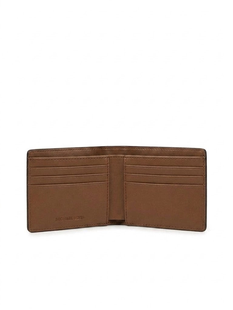 Cartera Michael Kors Slim Billfold - Monograma Signature Marrón