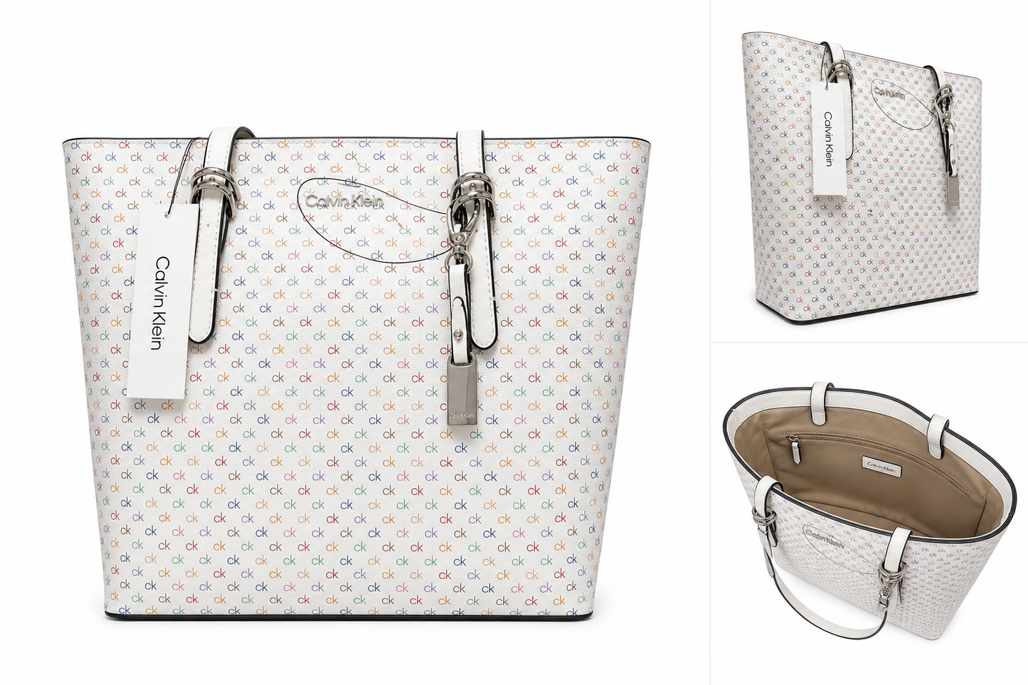 Bolsa Tote elegante con monograma CK multicolor
